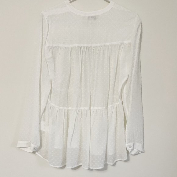 Club Monaco | Sheer Blouse | White | XS - Picture 3 of 6